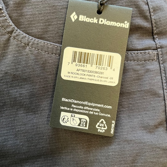 Black Diamond Rocklock Pants Size 28 - New With Tags, Charcoal Gray - Picture 4 of 4